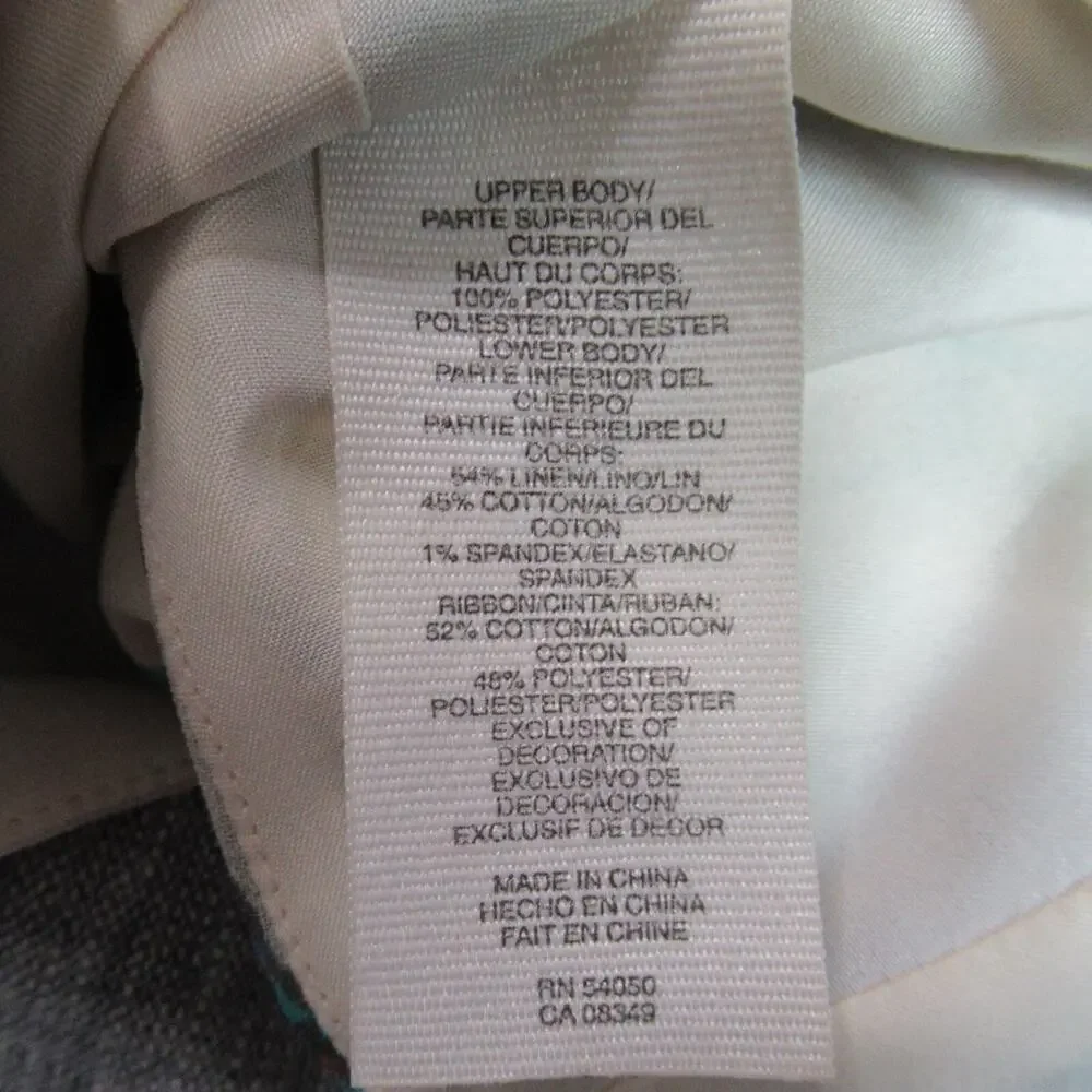 RACHEL ROY Dress Womens Size 2 Gray Beige Floral Back Cutout Boho Retro Preppy